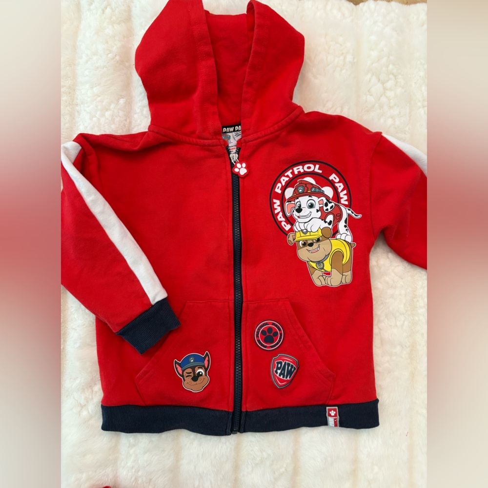 Toddler Boy Paw Patrol Red Hoodie jogger set and ZARA Gray Leggings Set - Picture 4 of 11